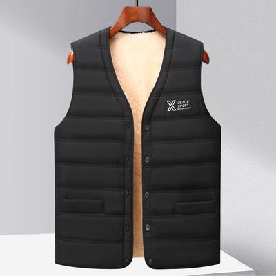 Fleecová vesta Pánský hřejivý základní top Výstřih do V Jednořadé Zapínání Zesílená vesta Ležérní bunda Středního věku a Mladý Klip s koněm