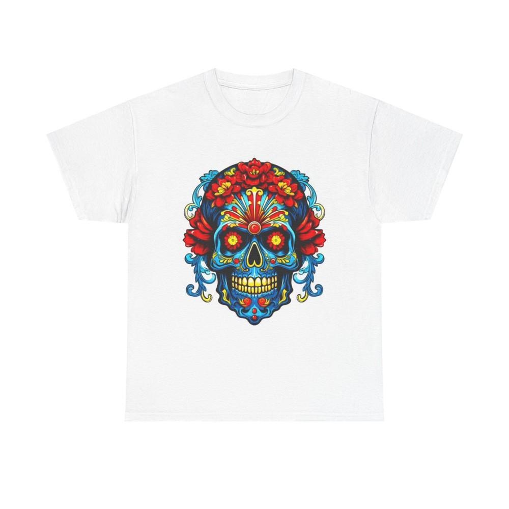 

Day Of The Dead Vintage Flower Graphic T Shirt Unisex Heavy Cotton Tee Unisex T-Shirt XXXL