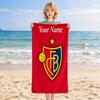 Custom Name Soccer Crest Stylish Digital Printing Beach Towel Quick‑Drying Absorbent Blanket for Beach Pool Gym Travel