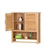 Bamboo Hanging Bathroom Cabinet With Hanger Over The Washbasin 66X62X20Cm