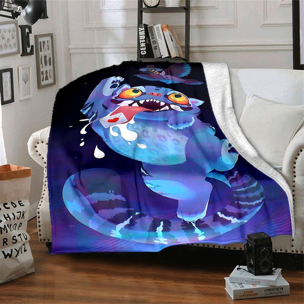 1pc K Pop Demon Hunters Cat Flannel Blanket, Soft Skin Friendly with Digital Printing, Various Sizes Available for Family, Friends, Birthday