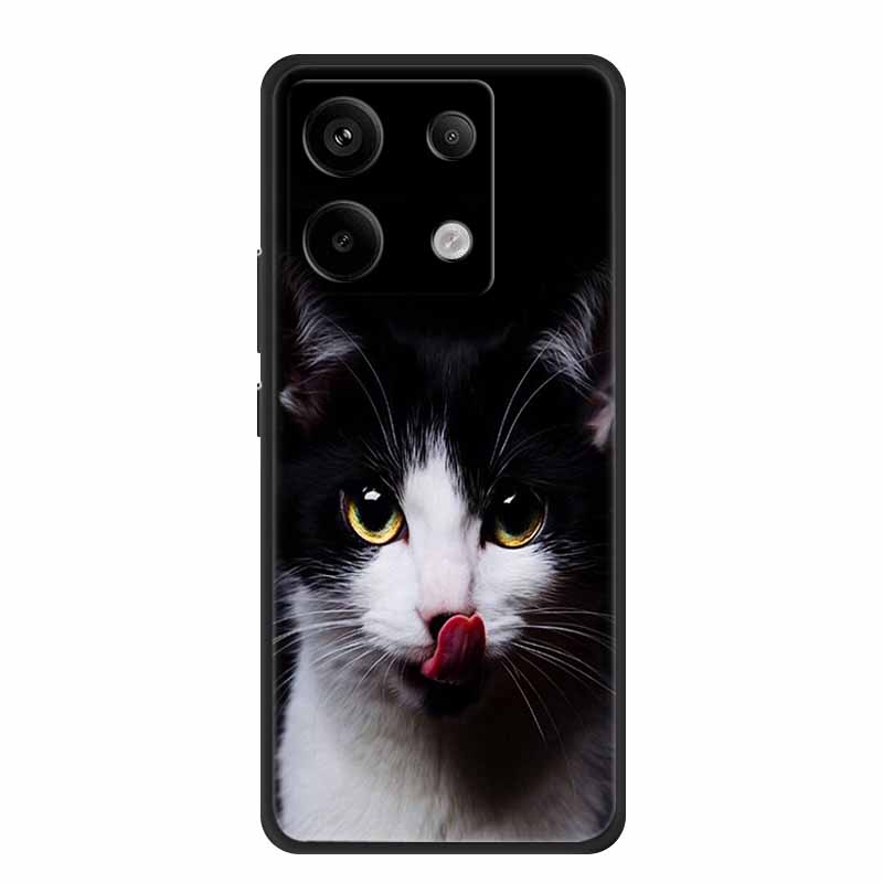 For Redmi Note 13 pro Case Pink Phone Case Fashion Silicone TPU Soft Back Cover Redmi Note 13 Pro Flower Capa 6.67" Cats Coque