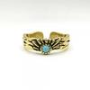 Adjustable Open Ring Men Women Copper Electroplated Antique Gold Geometric Design Lapis Lazuli Inspired Minimalist Fashion
