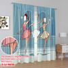 2Pcs,2D Plane Printing Curtains&Window Treatment Female Dance Polyester Easy Install (Without Rod) Room Decor Use For Bedroom,