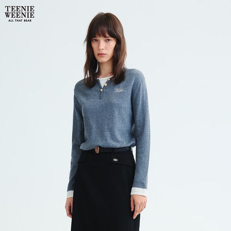 Teenie Weenie Bear Women's Faux Two-Piece Knit Sweater