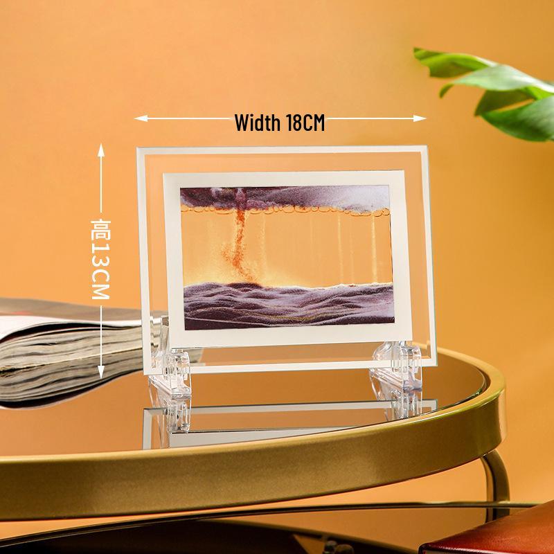 Ornament 3D Ruchomy Piasek Lustrzane Krawędzie Kwadratowy Obraz do Salonu - Szklana Dekoracja Rękodzieła Zestaw na Prezent