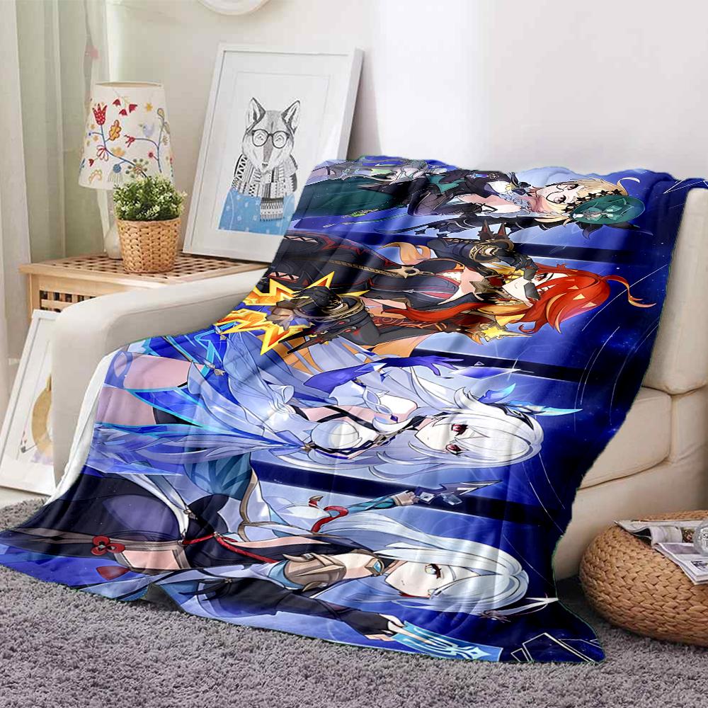 1Pc Fantasy Heroes Unite Flannel Blanket, Soft And Comfortable, Casual Warm, Camping Travel, Christmas, Halloween Xmas Gift S1840