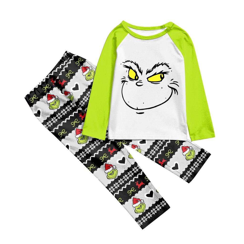 Family Matching Print Sets Pajamas Loungewear Outfits Family Matching Long Sleeve Tops+Pants Set