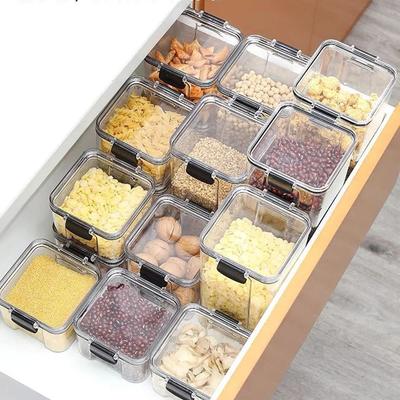 Kontejnery na potraviny Organizér Nádoby na sypané cereálie Úložný box Krabičky na koření Kuchyňské organizéry do spíže Nádoby s víkem Domácnost