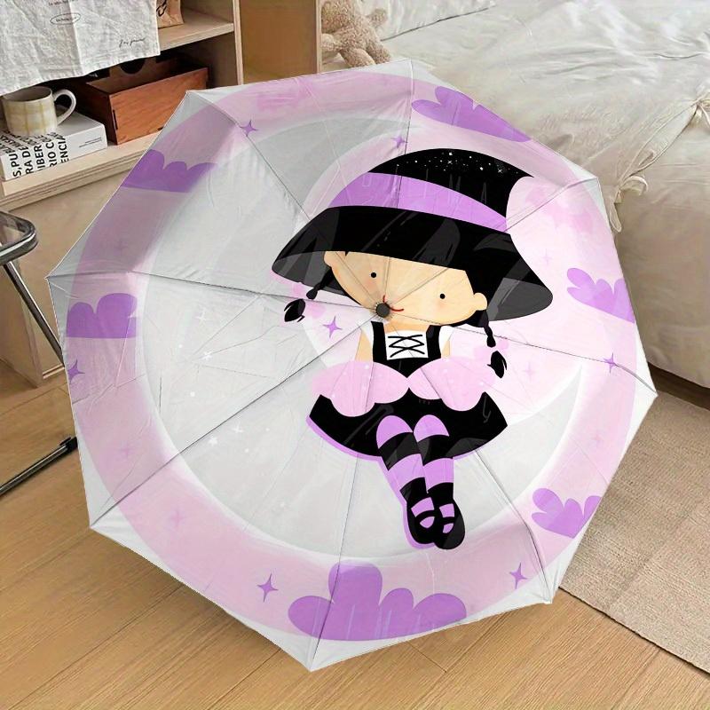 1pc Moon Witch Themed High-quality Umbrella,Automatic Opening and Closing Umbrella,Multi-functional Umbrella G0811188