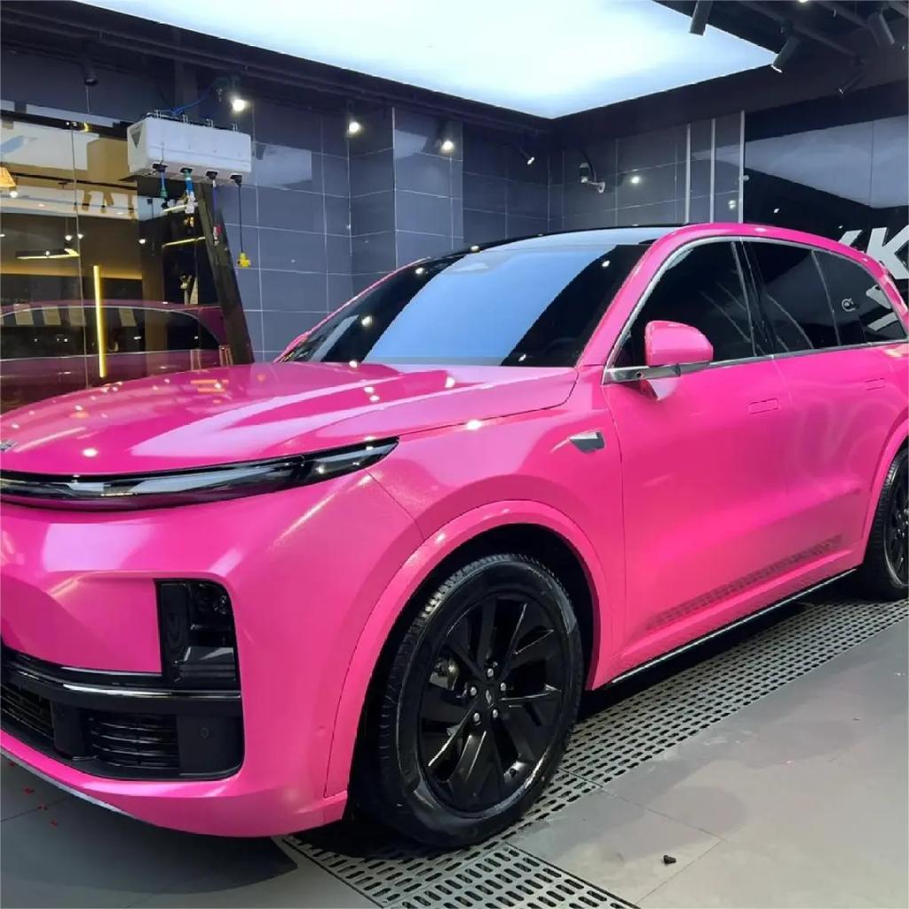 Pellicola Wrap in Vinile Rosa Candy per Tuning Auto Bici Moto Decalcomania Metallica Adesivo Lucido con Canali di Sfiato Aria