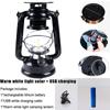 Solar Camping Lantern USB Rechargeable Outdoor Kerosene Lamp LED Dimmable Night Light Tent Travel Emergency Lighting Vintage
