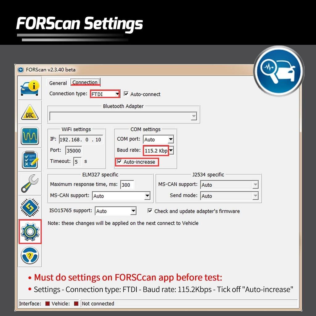 Vgate VLinker FS OBD2 USB Adapter For FORS-Can HS/MS-CAN Auto Switch