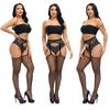 High Waist Sexy Tights Fishnet Black Stockings Open Crotchless Body Tight High Large Plus Size Pantyhose for Oversized Women