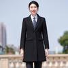 Toluoman Women's Padded Black Mid-Length Wool Blend Coat