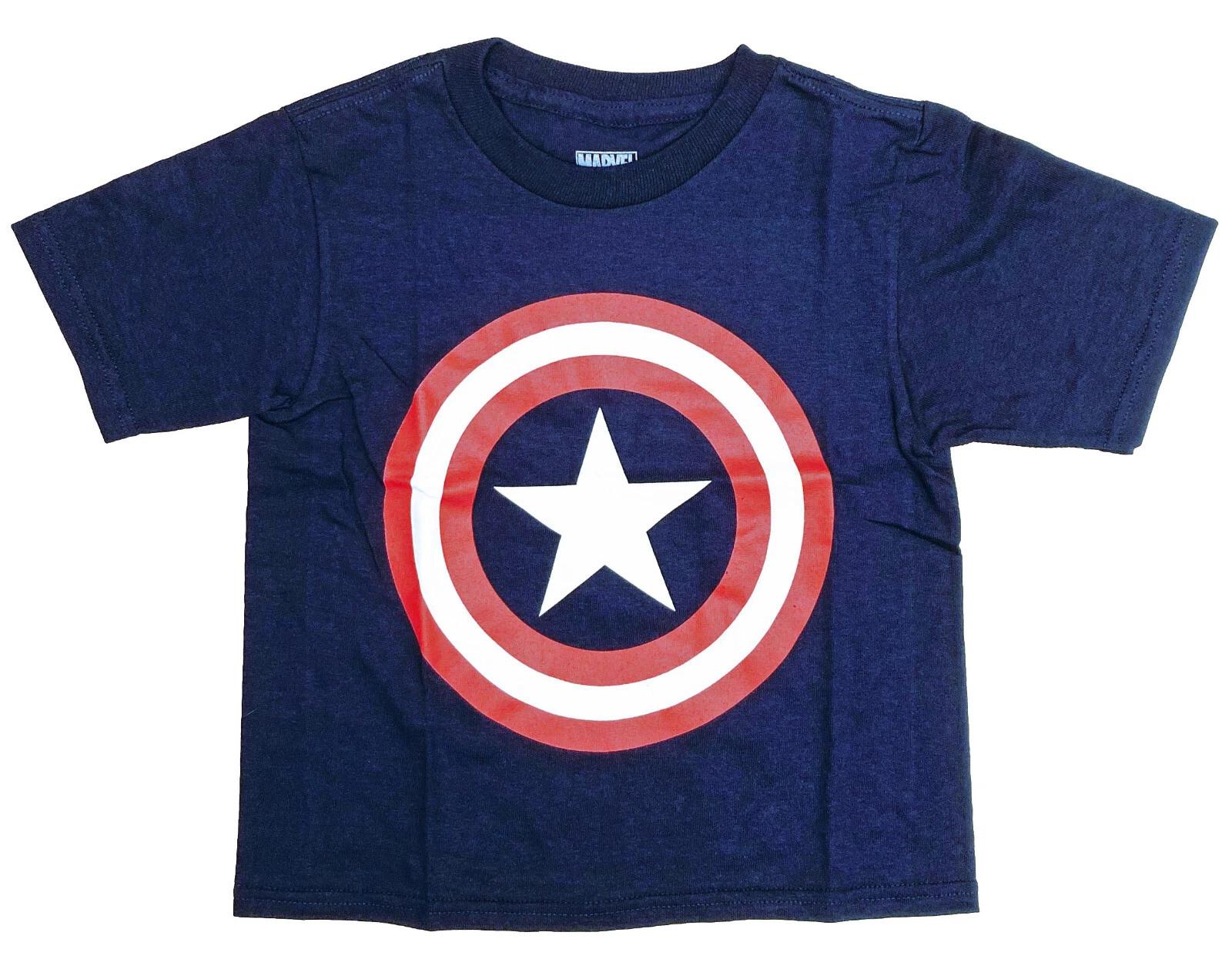 Marvel Captain America Shield Toddler Boys Navy T-shirt New XS