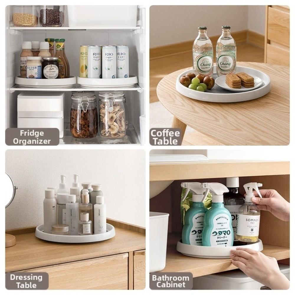 360 Rotating Seasoning Storage Rack Non Slip Spice Rack Multifunctional 360 Rotating Tray Office