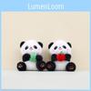 Charming Plush Panda Keychain Hang Decor Fluffy Stuffed Animal Bag Accessory