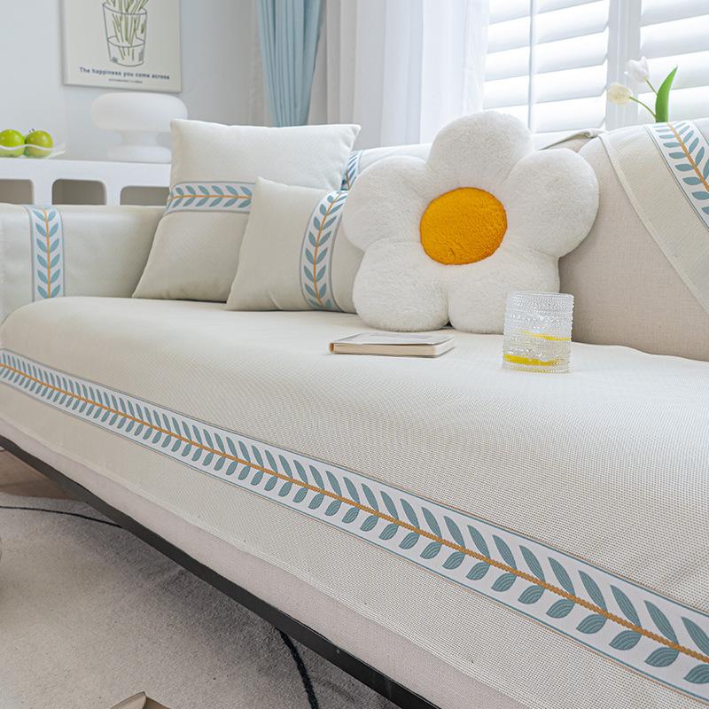 Ice Silk Sofa Cushion, Summer Mat, Non-Slip Seat Cushion, Advanced Sense  New Cream Wind Sofa Cover Cover Cloth