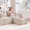 4-Seater U-Shaped Modular Sofa Without Frame, 2 Stools, 32D High-Density Foam, Soft Fabric Cover, Non-Slip, Living Room, No Assembly Required, Beige.