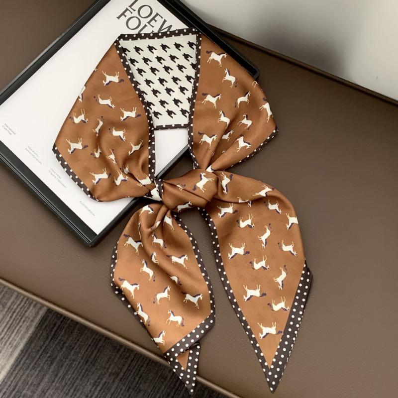 Silk Scarf, Long Strip, Versatile Shirt, Neck Protection, Scarf, Silk Scarf, Multi-purpose Headscarf, Headband, Hair Tie, Decorative Waist Belt.