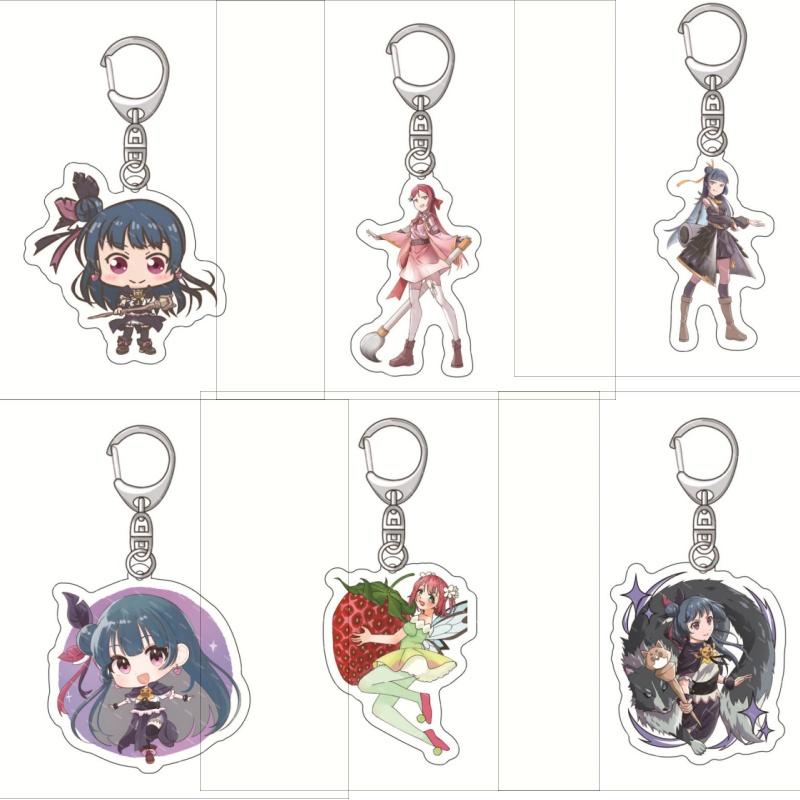 

In stock Game SUNSHINE in The MIRROR Cosplay Keychain Cartoon Characters Anime Acrylic Pendant Keyring Jewelry friend Toy Gift 6 cm серебряный