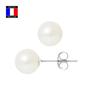 Compagnie Générale Des Perles - Genuine Cultured Pearl Earrings 8-9 Mm 18K White Gold Security System - Women's Jewelry