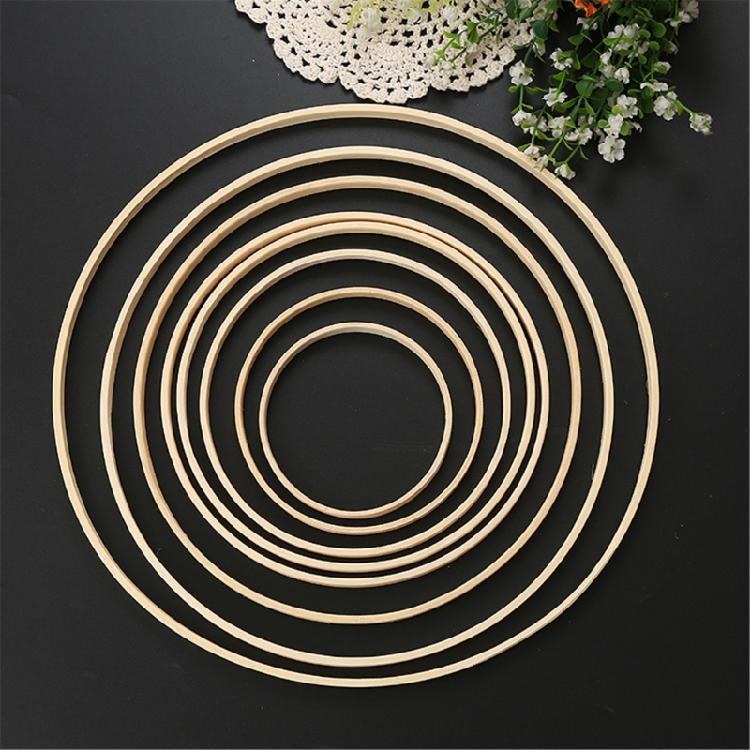 9 Pcs Bamboos Floral Hoops Dream Catcher Craft Rings Wreath Hoops Rings Great for DIY Wedding Wreath