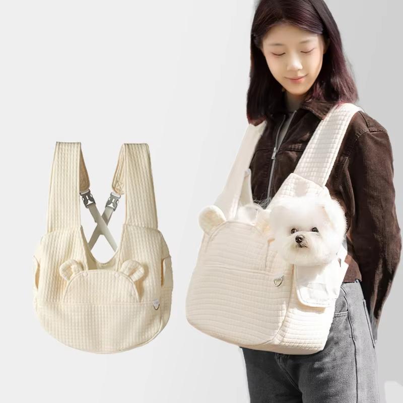 Portable Pet Backpack with Large Capacity, Breathable and Comfortable Cotton Strap and Safety Buckle Lock Design