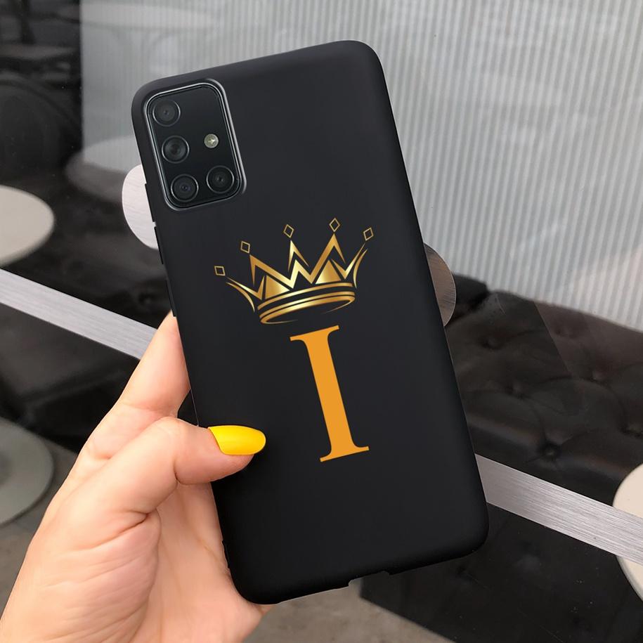 Silicone Case For Samsung Galaxy A51 Cover SM-A515F Fashion Letters Crown Soft TPU Phone Case For Samsung A31 A51 A71 Funda Capa