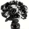 Gothic Faux Flowers Black White Simulation Flowers  Home Garden Party Decor