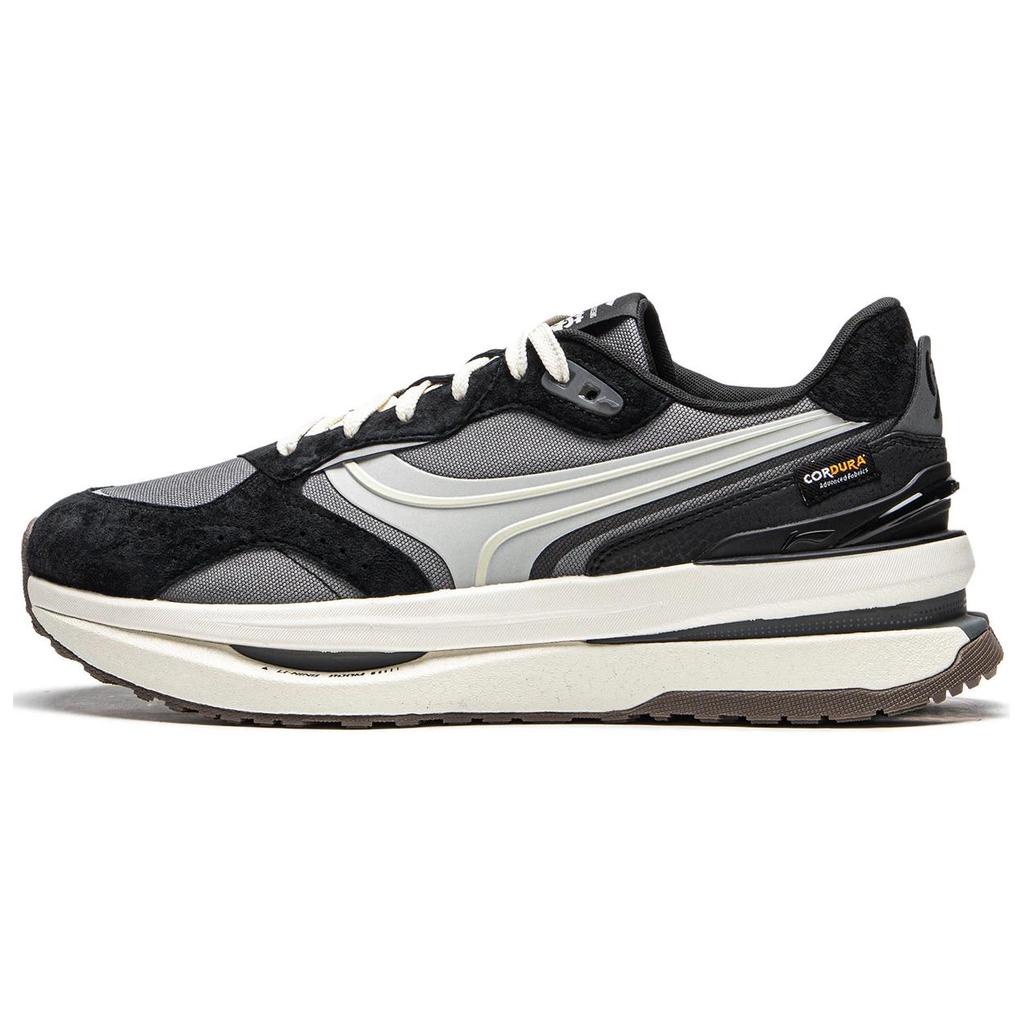 New LiNing Zhengrong Cushioning Anti Slip And Wear Resistant Balance Rebound Low Top Casual Shoes Unisex Black Gray AGCU165-1
