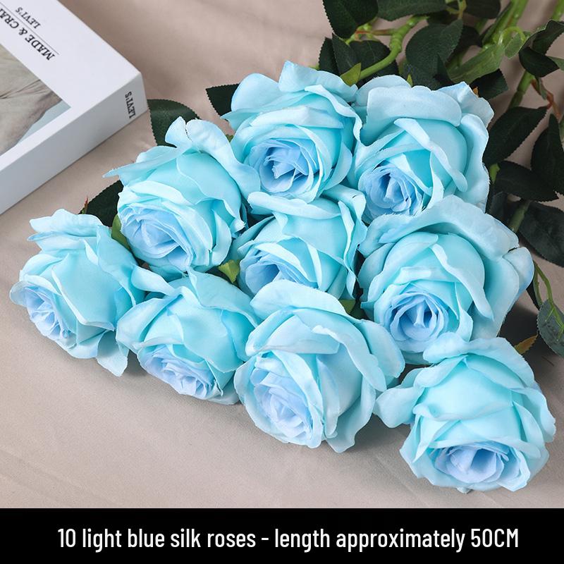 Silk Rose Bouquet: Artificial Flower Arrangement for Home Decor