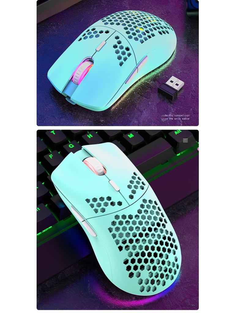 Xuanyinhu XYH80 Wireless RGB Gaming Mouse - Lightweight, Rechargeable, and Ergonomic for Office and Gaming Use.