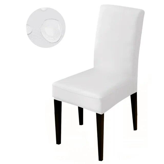 Waterproof Elastic Chair Cover Dining Room Solid Color Chair Slipcover Spandex Removable Chair Seat Cover for Kitchen Wedding
