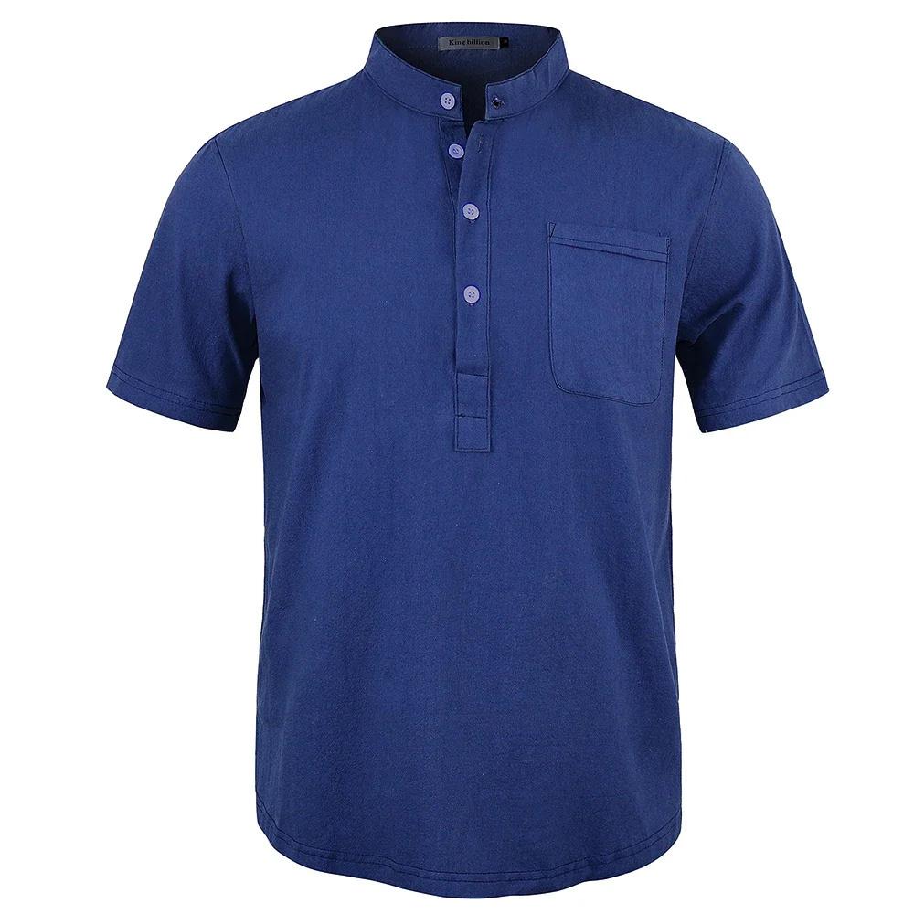 Maglietta casual da uomo in cotone e lino, magliette di colore puro per uomo, streetwear, top da spiaggia, magliette, maglietta a maniche corte traspirante, vintage