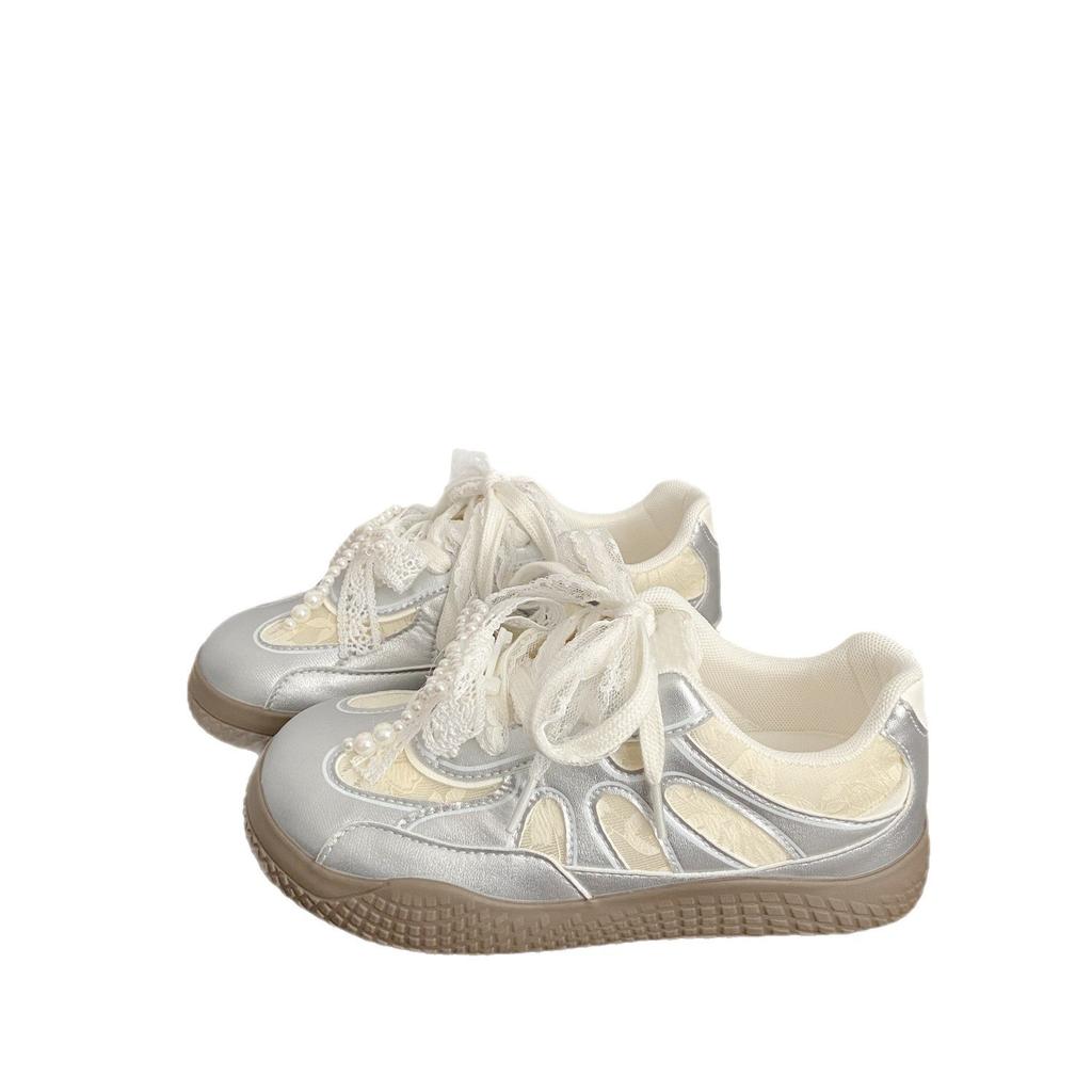 Silver Dexun Double Net Thick Baseplate Shoes Ugly Cute Summer New Niche Low-top Sports