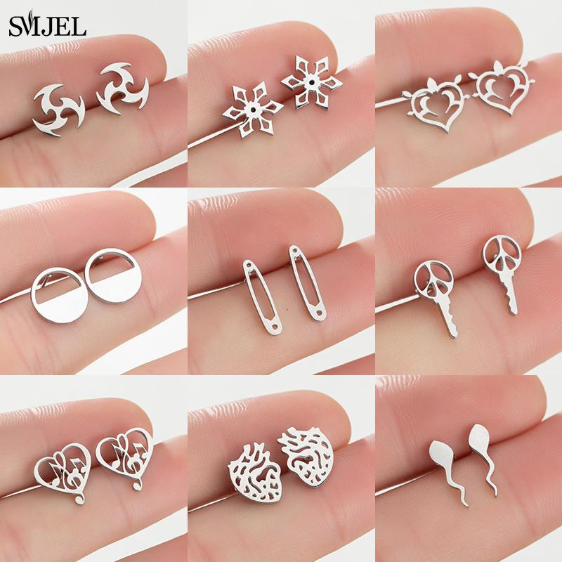 Fashion Genshin Impact Earring Stainless Steel Hydro Dendro Anemo Electro Cryo Pirate Earrings For Women Cosplay Ear StJewelry