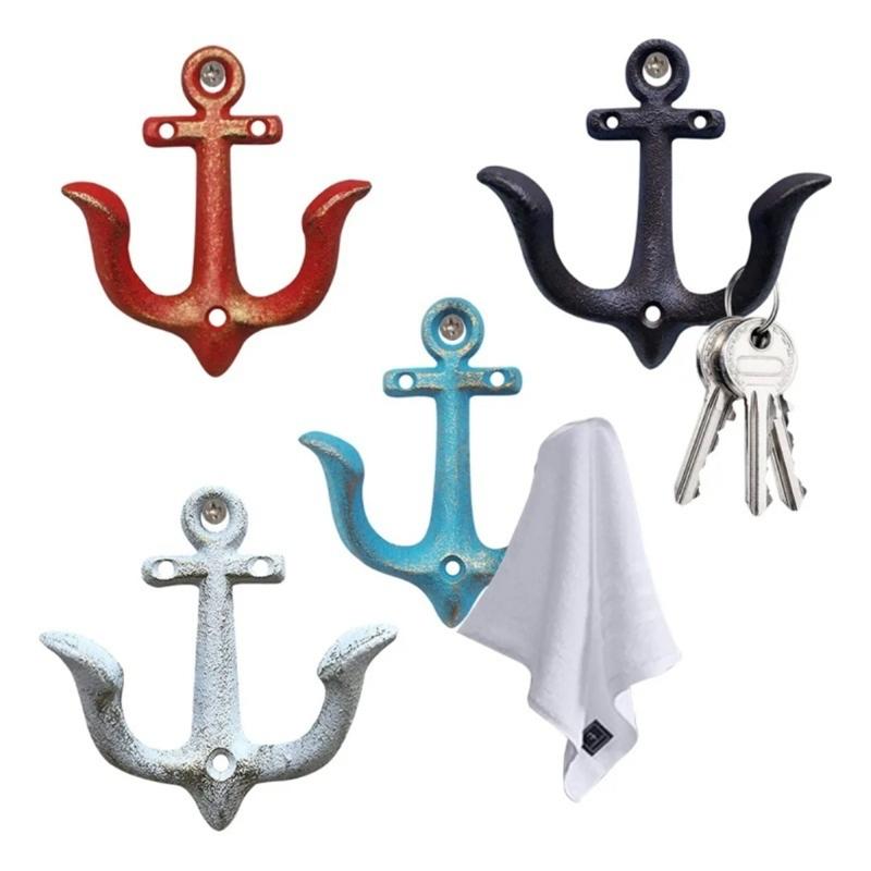 Retro Anchors Shape Iron Wall Hook For Bucolic Homes Decors Heavy Duty Hanging Hooks For Coat Bags Party DIY Decoration