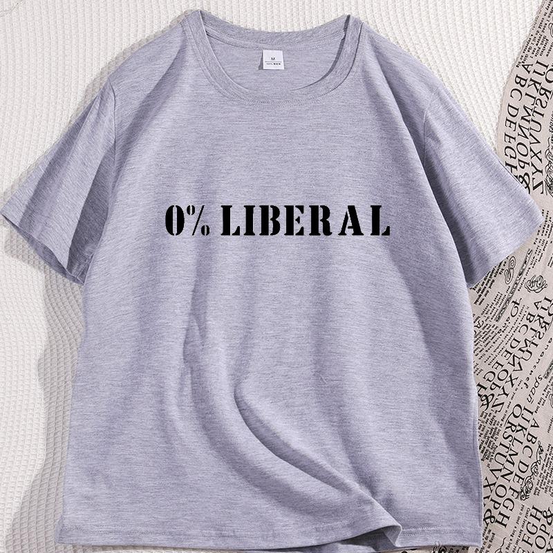 Zero Percent Liberal T Shirt Short Sleeve Men Women Crewneck Y2k Streetwear Casual Cotton Loose Comfortable Man Clothing