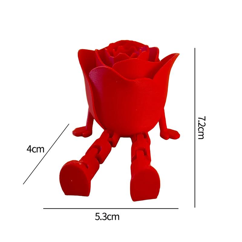 2025 New Year 3d Printing Lucky Character Ornaments Valentine's Day Love Rose Decor Desktop Handicrafts Lucky New Year Gift