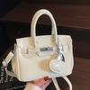 Spring and Summer New Products High-end Oil Wax Leather Light Luxury Portable Platinum Bag Fashion Temperament Versatile Commuter Style Messenger Wom