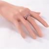Elegant Ruby Right Hand Ring With Silver Eternal Bridal Wedding Band