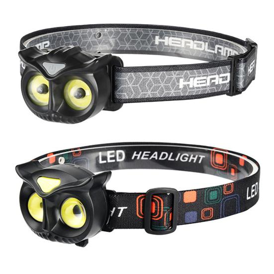 Owl Shape LED Headlamp Type-C Fast Charging Flashlight Head Torch Detachable Lightweight Headlight Outdoor Camping Head Lamp