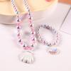 2pcs Children's Luminous Necklace Bracelet Set Cartoon Princess Jewelry Accessories Makeup Toys for Kids Girls Birthday Gifts