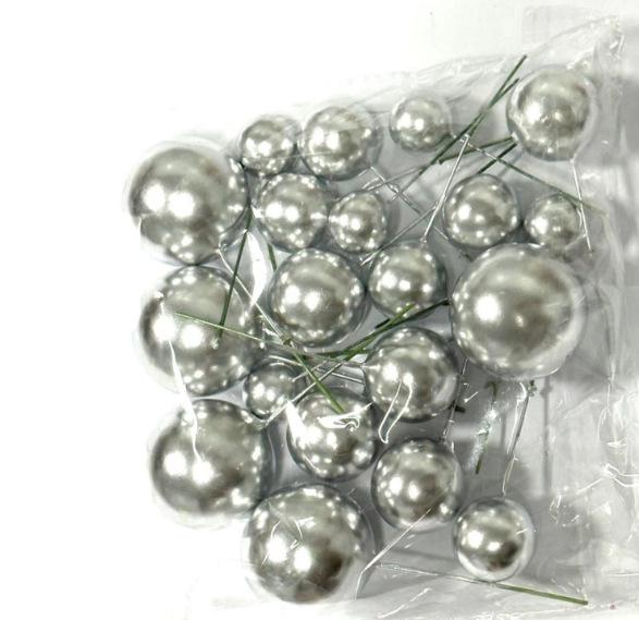 20-Piece Mixed Pack: Gold, Silver, Foam & Iridescent Christmas Cake Decoration Balls