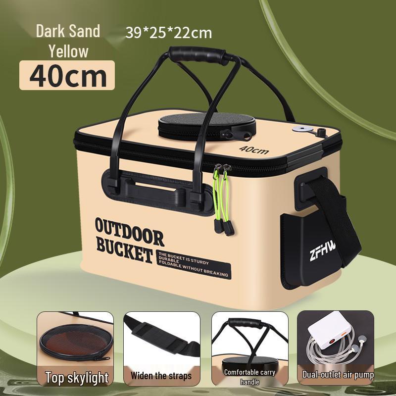 Foldable Live Fish Bucket - Portable Fishing Bag/Box for Wild Fishing