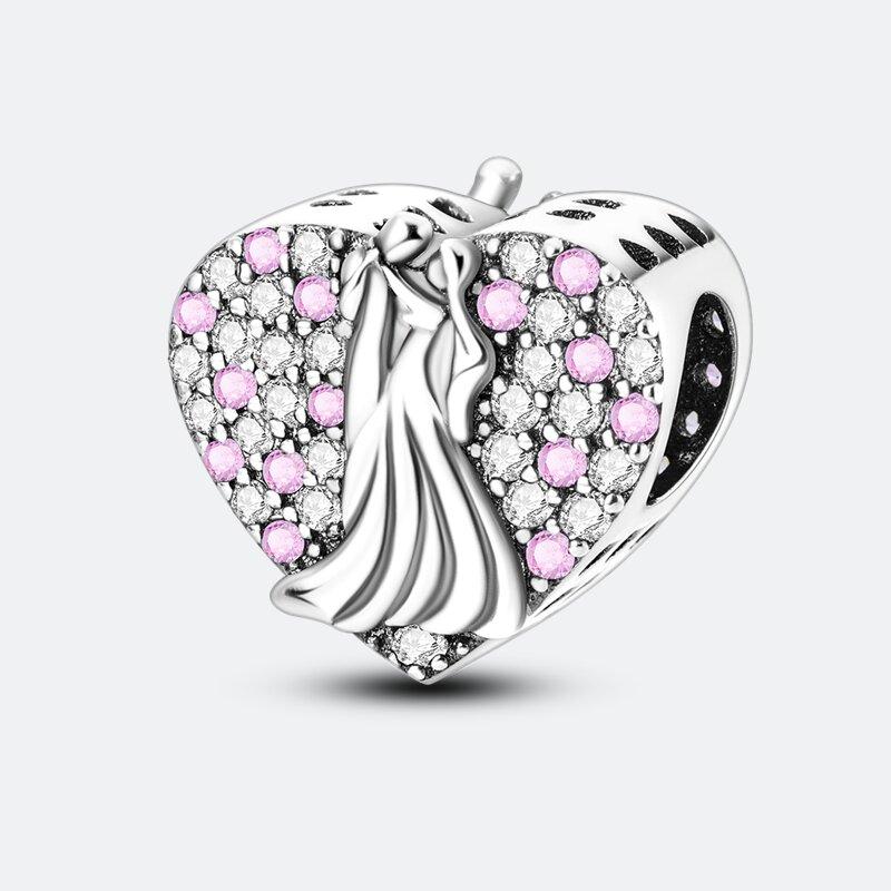 925 Sterling Silber Golden Charm Crown Family Tree Sicherheitskette Hohlperlen Fit OriginalNew Armbänder Frauen Schmuck DIY