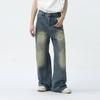 2026 New Fashionable Street Style Patchwork Distressed Design Men's Jeans