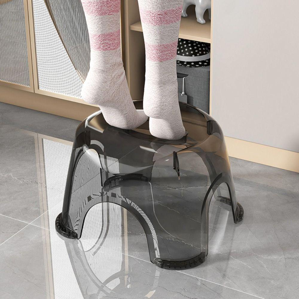 Non-slip Clear Shower Foot Stool Transparent Kid Stool Simple Small Low Stool for Kids